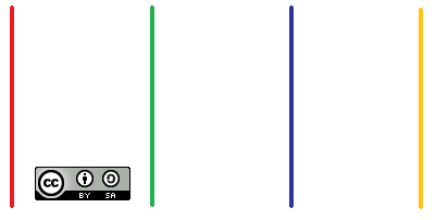 Cuatro líneas verticales cada una de diferente color.
