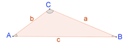 La imagen muestra un triángulo no rectángulo