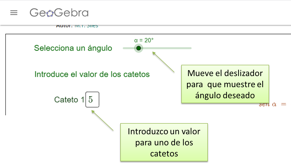 Muestra la utilización de un geogebra