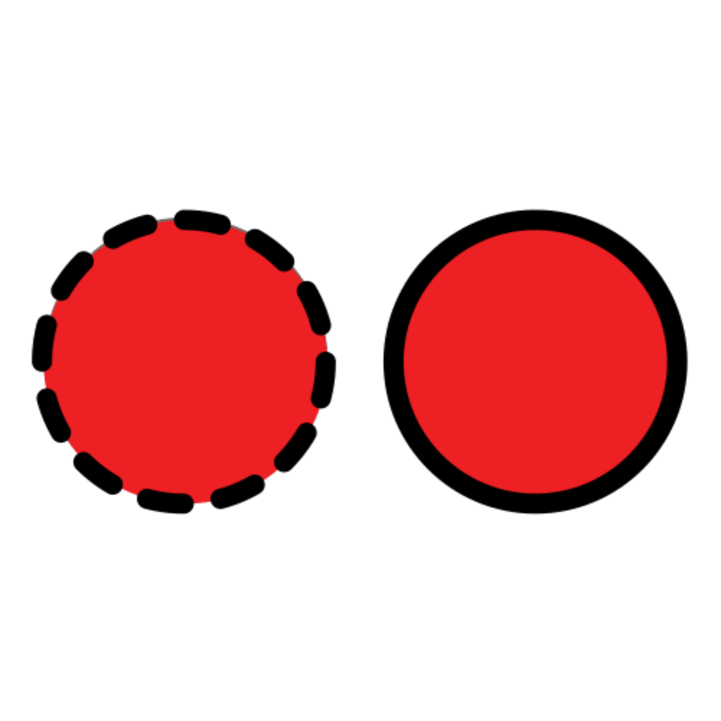 Dos círculos rojos parecidos.