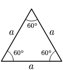 Triángulo con tres lados iguales.