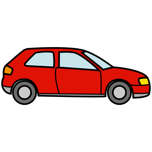 La imagen muestra un coche de color rojo