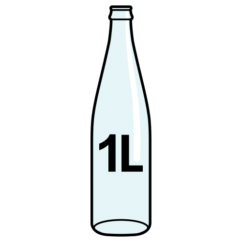 La imagen muestra una botella con la L de litro