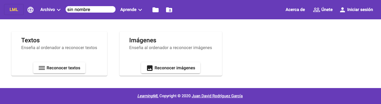 Entorno de aprendizaje LearningML