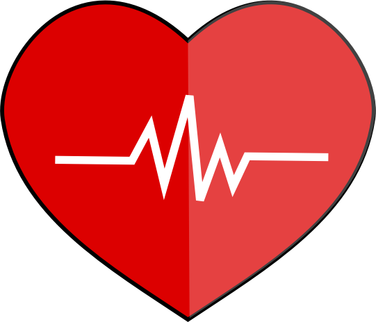 La imagen muestra el dibujo de un corazón con una línea quebrada en su interior simulando una gráfica