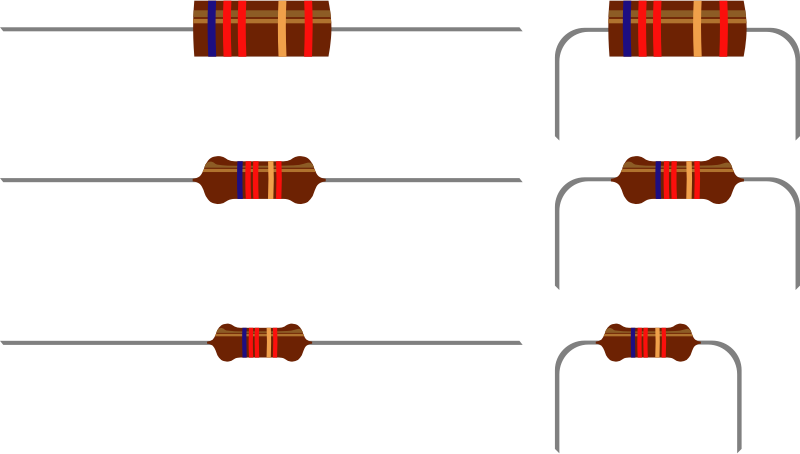 La imagen muestra varias resistencias electrónicas fijas
