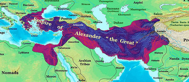 Mapa de las conquistas de Alejandro