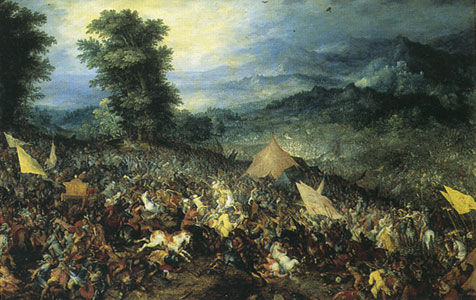 representación de la batalla de Gaugamela