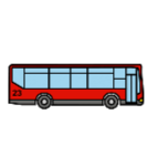 La imagen muestra un autobús rojo.