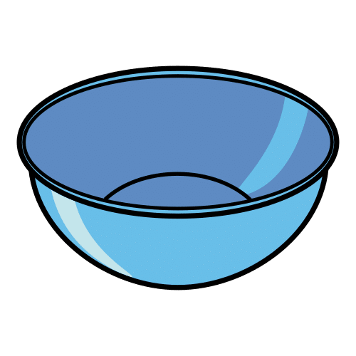 Imagen que representa un recipiente hondo de cristal azulado con forma circular. 