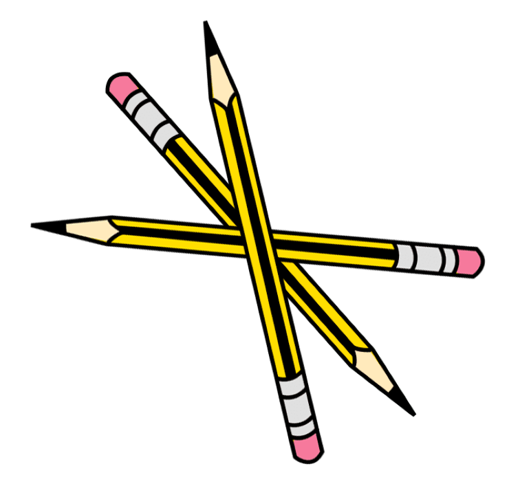 Imagen de tres lápices cruzados entre sí.