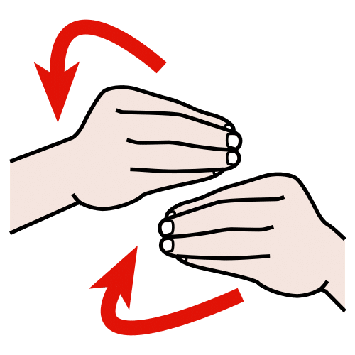 Imagen donde se ven dos manos con los dedos juntos que realizan el movimiento 