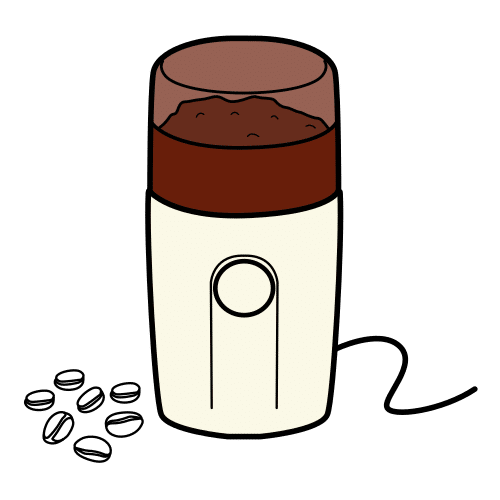 La imagen muestra un molinillo de café eléctrico. 