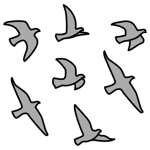 La imagen muestra una bandada de pájaros.