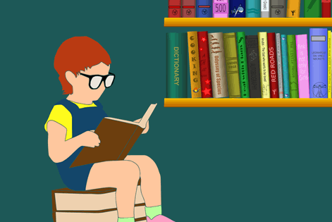 La imagen muestra una niña leyendo
