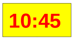 Reloj digital que marca las 11 menos cuarto