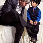 a child and adult speaking