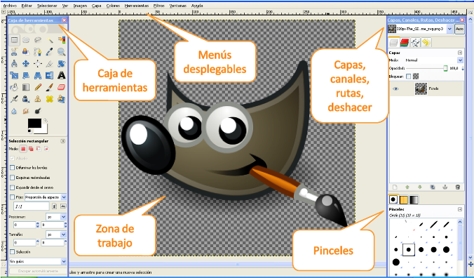 captura pagina de GIMP