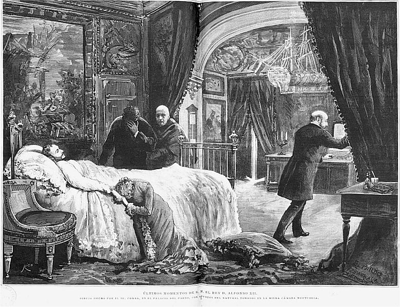 Incluso reyes, como Alfonso XII, cayeron víctimas de epidemias en épocas (en este caso de cólera) tan recientes como el año 1885. 