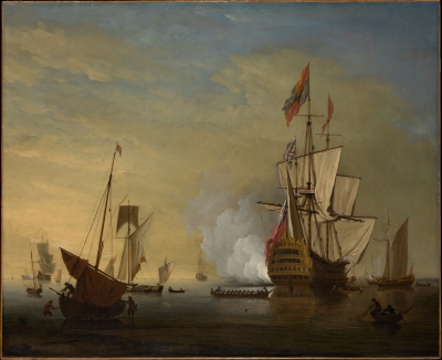 Barco de guerra inglés del siglo XVIII