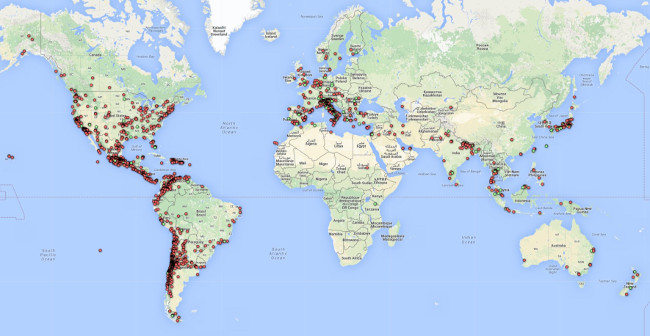 distribución de terremotos