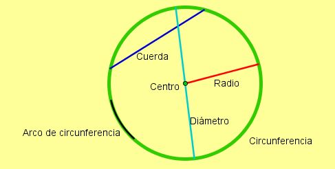 circunferencia con sus elementos
