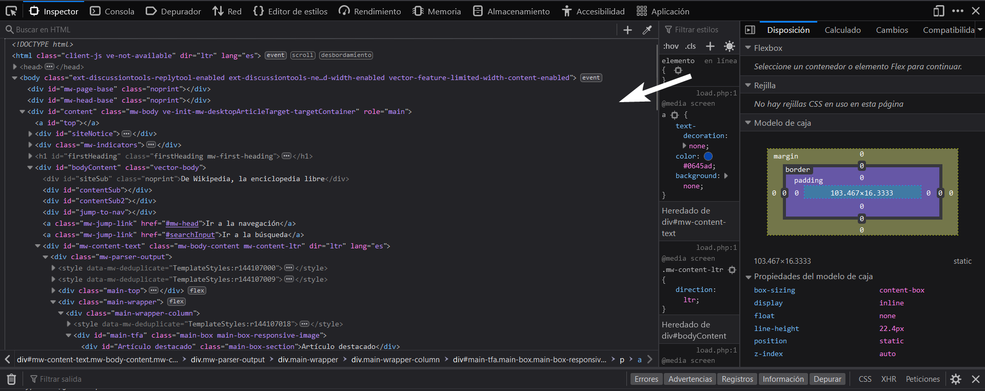 Imagen que muestra el código HTML de una página web.