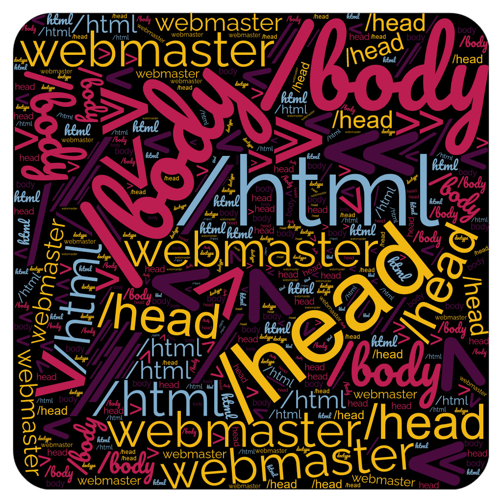Imagen de una nube de palabras relacionadas con las páginas web.