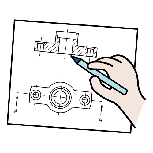 La imagen muestra una mano dibujando sobre un papel.