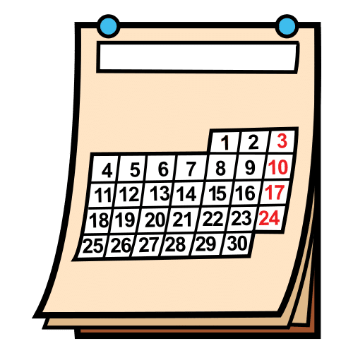 La imagen muestra un calendario de un mes concreto