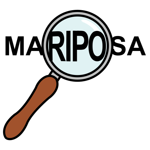 La imagen muestra una lupa y de fondo la palabra MARIPOSA, la cual aparece ampliada en alguna de sus letras.