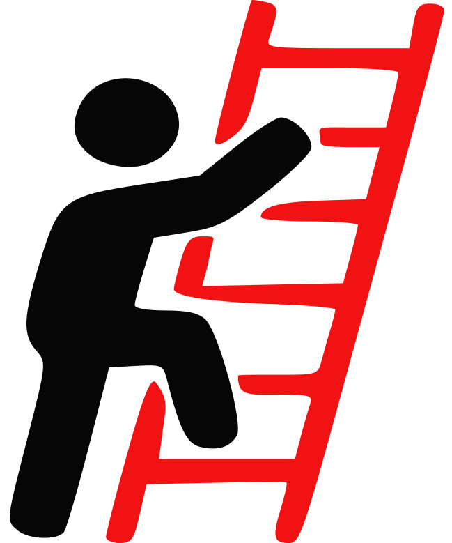 En la imagen aparece un icono de una persona subiendo unas escaleras