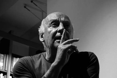 Fotografía en blanco y negro de Eduardo Galeano