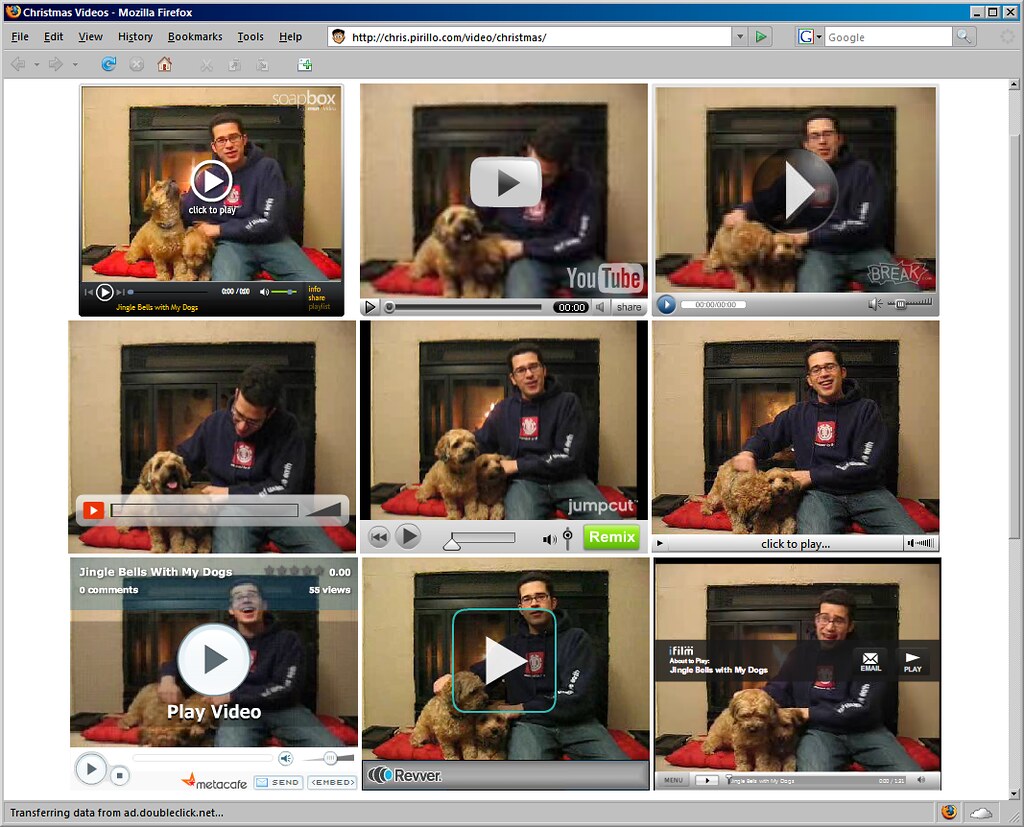 Esta imagen muestra una secuencia de diapositivas de un video de un hombre con un perro